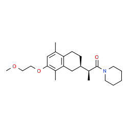 ChemSpider 2D Image | (2S)-2-[(2R)-7-(2-Methoxyethoxy)-5,8-dimethyl-1,2,3,4-tetrahydro-2-naphthalenyl]-1-(1-piperidinyl)-1-propanone | C23H35NO3