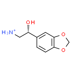 ChemSpider 2D Image | (2R)-2-(1,3-Benzodioxol-5-yl)-2-hydroxyethanaminium | C9H12NO3