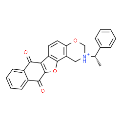 ChemSpider 2D Image | 7,12-Dioxo-2-[(1S)-1-phenylethyl]-2,3,7,12-tetrahydro-1H-naphtho[2',3':4,5]furo[2,3-f][1,3]benzoxazin-2-ium | C26H20NO4