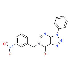 ChemSpider 2D Image | 6-(3-Nitrobenzyl)-3-phenyl-3,6-dihydro-7H-[1,2,3]triazolo[4,5-d]pyrimidin-7-one | C17H12N6O3