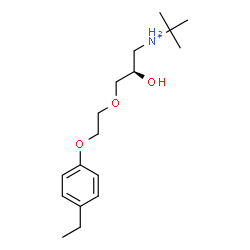 ChemSpider 2D Image | (2R)-3-[2-(4-Ethylphenoxy)ethoxy]-2-hydroxy-N-(2-methyl-2-propanyl)-1-propanaminium | C17H30NO3