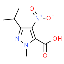 ChemSpider 2D Image | 5-ISOPROPYL-2-METHYL-4-NITROPYRAZOLE-3-CARBOXYLIC ACID | C8H11N3O4