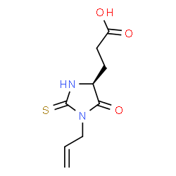 ChemSpider 2D Image | 3-[(4S)-1-Allyl-5-oxo-2-thioxo-4-imidazolidinyl]propanoic acid | C9H12N2O3S