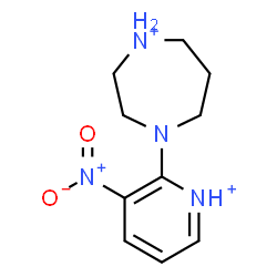 ChemSpider 2D Image | 4-(3-Nitro-2-pyridiniumyl)-1,4-diazepan-1-ium | C10H16N4O2