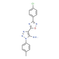 ChemSpider 2D Image | 4-[3-(4-Chlorophenyl)-1,2,4-oxadiazol-5-yl]-1-(4-methylphenyl)-1H-1,2,3-triazol-5-amine | C17H13ClN6O