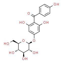 ChemSpider 2D Image | 3,5-dihydroxy-4-(4-hydroxybenzoyl)phenyl beta-glucopyranoside | C19H20O10
