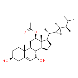 ChemSpider 2D Image | (3beta,7alpha,12beta)-3,7-Dihydroxygorgost-5-en-12-yl acetate | C32H52O4