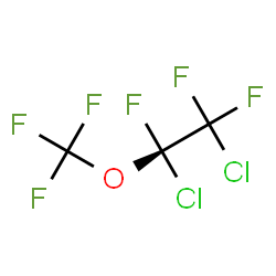 ChemSpider 2D Image | (2R)-1,2-Dichloro-1,1,2-trifluoro-2-(trifluoromethoxy)ethane | C3Cl2F6O