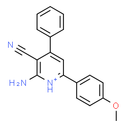 ChemSpider 2D Image | 2-Amino-3-cyano-6-(4-methoxyphenyl)-4-phenylpyridinium | C19H16N3O
