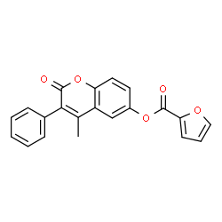 ChemSpider 2D Image | 4-Methyl-2-oxo-3-phenyl-2H-chromen-6-yl 2-furoate | C21H14O5