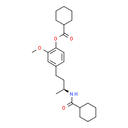 ChemSpider 2D Image | 4-{(3S)-3-[(Cyclohexylcarbonyl)amino]butyl}-2-methoxyphenyl cyclohexanecarboxylate | C25H37NO4