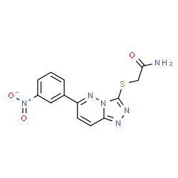 ChemSpider 2D Image | 2-{[6-(3-Nitrophenyl)[1,2,4]triazolo[4,3-b]pyridazin-3-yl]sulfanyl}acetamide | C13H10N6O3S