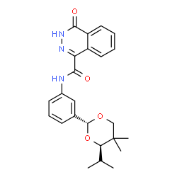 ChemSpider 2D Image | N-{3-[(2R,4R)-4-Isopropyl-5,5-dimethyl-1,3-dioxan-2-yl]phenyl}-4-oxo-3,4-dihydro-1-phthalazinecarboxamide | C24H27N3O4