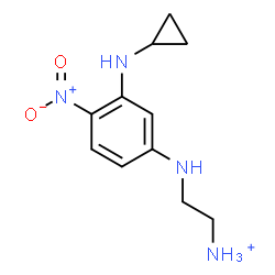 ChemSpider 2D Image | 2-{[3-(Cyclopropylamino)-4-nitrophenyl]amino}ethanaminium | C11H17N4O2