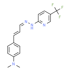 ChemSpider 2D Image | N,N-Dimethyl-4-[(1E,3Z)-3-{[5-(trifluoromethyl)-2-pyridinyl]hydrazono}-1-propen-1-yl]aniline | C17H17F3N4