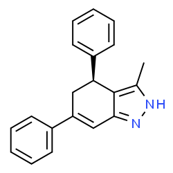 ChemSpider 2D Image | (4S)-3-Methyl-4,6-diphenyl-4,5-dihydro-2H-indazole | C20H18N2