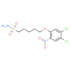 ChemSpider 2D Image | 5-(4,5-Dichloro-2-nitrophenoxy)-1-pentanesulfonamide | C11H14Cl2N2O5S