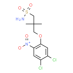 ChemSpider 2D Image | 3-(4,5-Dichloro-2-nitrophenoxy)-2,2-dimethyl-1-propanesulfonamide | C11H14Cl2N2O5S