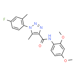 ChemSpider 2D Image | N-(2,4-Dimethoxyphenyl)-1-(4-fluoro-2-methylphenyl)-5-methyl-1H-1,2,3-triazole-4-carboxamide | C19H19FN4O3