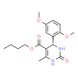 ChemSpider 2D Image | Butyl (4S)-4-(2,5-dimethoxyphenyl)-6-methyl-2-oxo-1,2,3,4-tetrahydro-5-pyrimidinecarboxylate | C18H24N2O5
