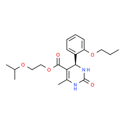 ChemSpider 2D Image | 2-Isopropoxyethyl (4R)-6-methyl-2-oxo-4-(2-propoxyphenyl)-1,2,3,4-tetrahydro-5-pyrimidinecarboxylate | C20H28N2O5