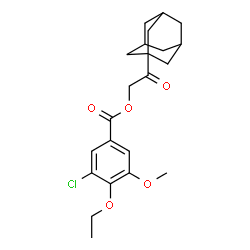 ChemSpider 2D Image | 2-(Adamantan-1-yl)-2-oxoethyl 3-chloro-4-ethoxy-5-methoxybenzoate | C22H27ClO5