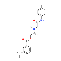 ChemSpider 2D Image | 2-[{2-[(4-Fluorophenyl)amino]-2-oxoethyl}(methyl)amino]-2-oxoethyl 3-(dimethylamino)benzoate | C20H22FN3O4