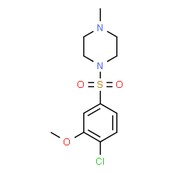 ChemSpider 2D Image | 1-[(4-Chloro-3-methoxyphenyl)sulfonyl]-4-methylpiperazine | C12H17ClN2O3S