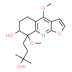 ChemSpider 2D Image | 8-(3-hydroxy-3-methylbutyl)-4,8-dimethoxy-5H,6H,7H-furo[2,3-b]quinolin-7-ol | C18H25NO5