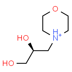 ChemSpider 2D Image | 4-[(2S)-2,3-Dihydroxypropyl]morpholin-4-ium | C7H16NO3