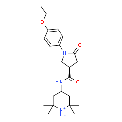 ChemSpider 2D Image | 4-({[(3R)-1-(4-Ethoxyphenyl)-5-oxo-3-pyrrolidinyl]carbonyl}amino)-2,2,6,6-tetramethylpiperidinium | C22H34N3O3
