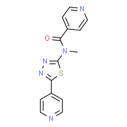 ChemSpider 2D Image | N-Methyl-N-[5-(4-pyridinyl)-1,3,4-thiadiazol-2-yl]isonicotinamide | C14H11N5OS