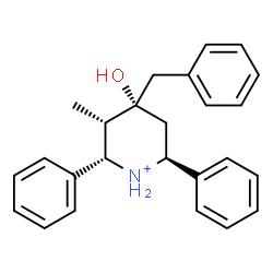 ChemSpider 2D Image | (2S,3S,4R,6S)-4-Benzyl-4-hydroxy-3-methyl-2,6-diphenylpiperidinium | C25H28NO