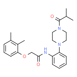 ChemSpider 2D Image | 2-(2,3-Dimethylphenoxy)-N-[2-(4-isobutyryl-1-piperazinyl)phenyl]acetamide | C24H31N3O3