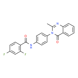 ChemSpider 2D Image | 2,4-Difluoro-N-[4-(2-methyl-4-oxo-3(4H)-quinazolinyl)phenyl]benzamide | C22H15F2N3O2