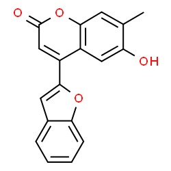ChemSpider 2D Image | 4-(1-Benzofuran-2-yl)-6-hydroxy-7-methyl-2H-chromen-2-one | C18H12O4