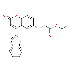 ChemSpider 2D Image | Ethyl {[4-(1-benzofuran-2-yl)-2-oxo-2H-chromen-6-yl]oxy}acetate | C21H16O6