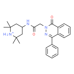 ChemSpider 2D Image | 2,2,6,6-Tetramethyl-4-{[(1-oxo-4-phenyl-2(1H)-phthalazinyl)acetyl]amino}piperidinium | C25H31N4O2