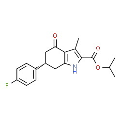 ChemSpider 2D Image | Isopropyl (6S)-6-(4-fluorophenyl)-3-methyl-4-oxo-4,5,6,7-tetrahydro-1H-indole-2-carboxylate | C19H20FNO3