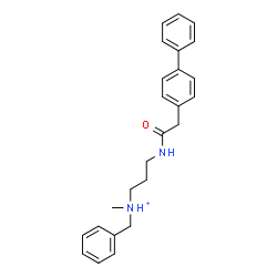 ChemSpider 2D Image | N-Benzyl-3-[(4-biphenylylacetyl)amino]-N-methyl-1-propanaminium | C25H29N2O