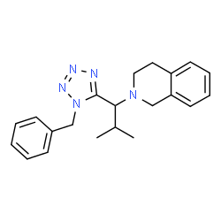 ChemSpider 2D Image | 2-[1-(1-Benzyl-1H-tetrazol-5-yl)-2-methylpropyl]-1,2,3,4-tetrahydroisoquinoline | C21H25N5