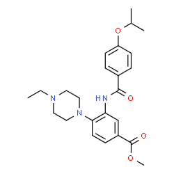 ChemSpider 2D Image | Methyl 4-(4-ethyl-1-piperazinyl)-3-[(4-isopropoxybenzoyl)amino]benzoate | C24H31N3O4