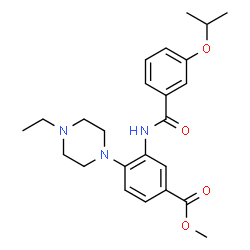 ChemSpider 2D Image | Methyl 4-(4-ethyl-1-piperazinyl)-3-[(3-isopropoxybenzoyl)amino]benzoate | C24H31N3O4