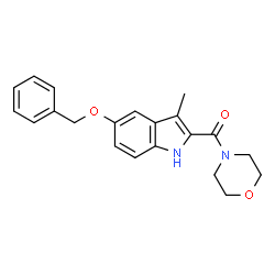 ChemSpider 2D Image | 5-(BENZYLOXY)-3-METHYL-2-(MORPHOLINE-4-CARBONYL)-1H-INDOLE | C21H22N2O3