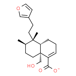 ChemSpider 2D Image | (4aS,5S,6R,8aR)-5-[2-(3-Furyl)ethyl]-8a-(hydroxymethyl)-5,6-dimethyl-3,4,4a,5,6,7,8,8a-octahydro-1-naphthalenecarboxylate | C20H27O4