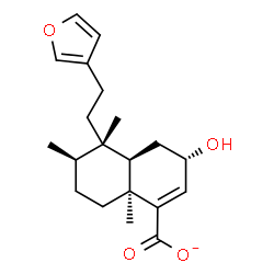 ChemSpider 2D Image | (3S,4aR,5S,6R,8aS)-5-[2-(3-Furyl)ethyl]-3-hydroxy-5,6,8a-trimethyl-3,4,4a,5,6,7,8,8a-octahydro-1-naphthalenecarboxylate | C20H27O4