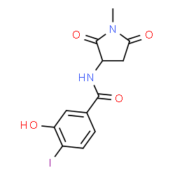 ChemSpider 2D Image | 3-Hydroxy-4-iodo-N-(1-methyl-2,5-dioxo-3-pyrrolidinyl)benzamide | C12H11IN2O4
