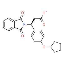 ChemSpider 2D Image | (3S)-3-[4-(Cyclopentyloxy)phenyl]-3-(1,3-dioxo-1,3-dihydro-2H-isoindol-2-yl)propanoate | C22H20NO5