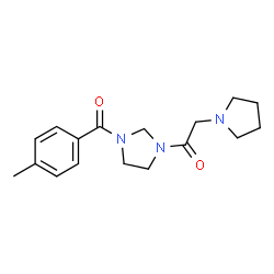 ChemSpider 2D Image | 1-[3-(4-Methylbenzoyl)-1-imidazolidinyl]-2-(1-pyrrolidinyl)ethanone | C17H23N3O2