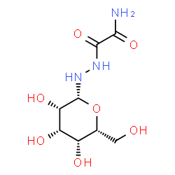 ChemSpider 2D Image | 2-Oxo-2-{2-[(2R,3S,4S,5R,6R)-3,4,5-trihydroxy-6-(hydroxymethyl)tetrahydro-2H-pyran-2-yl]hydrazino}acetamide | C8H15N3O7